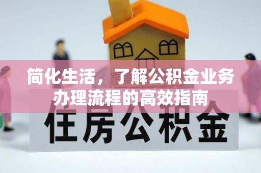 鼎城简化生活，了解公积金业务办理流程的高效指南