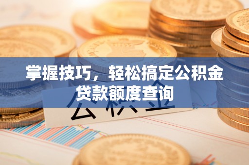 鼎城掌握技巧，轻松搞定公积金贷款额度查询